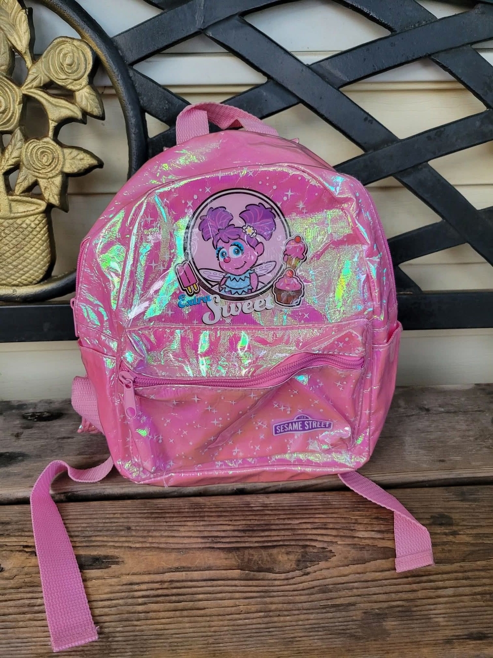 SESAME STREET / PLACE kids SHINEY PINK ABBY Cadabby small Backpack adj Straps